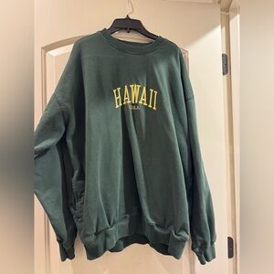 Brandy Melville Green Hawaii Crewneck Sweatershirt